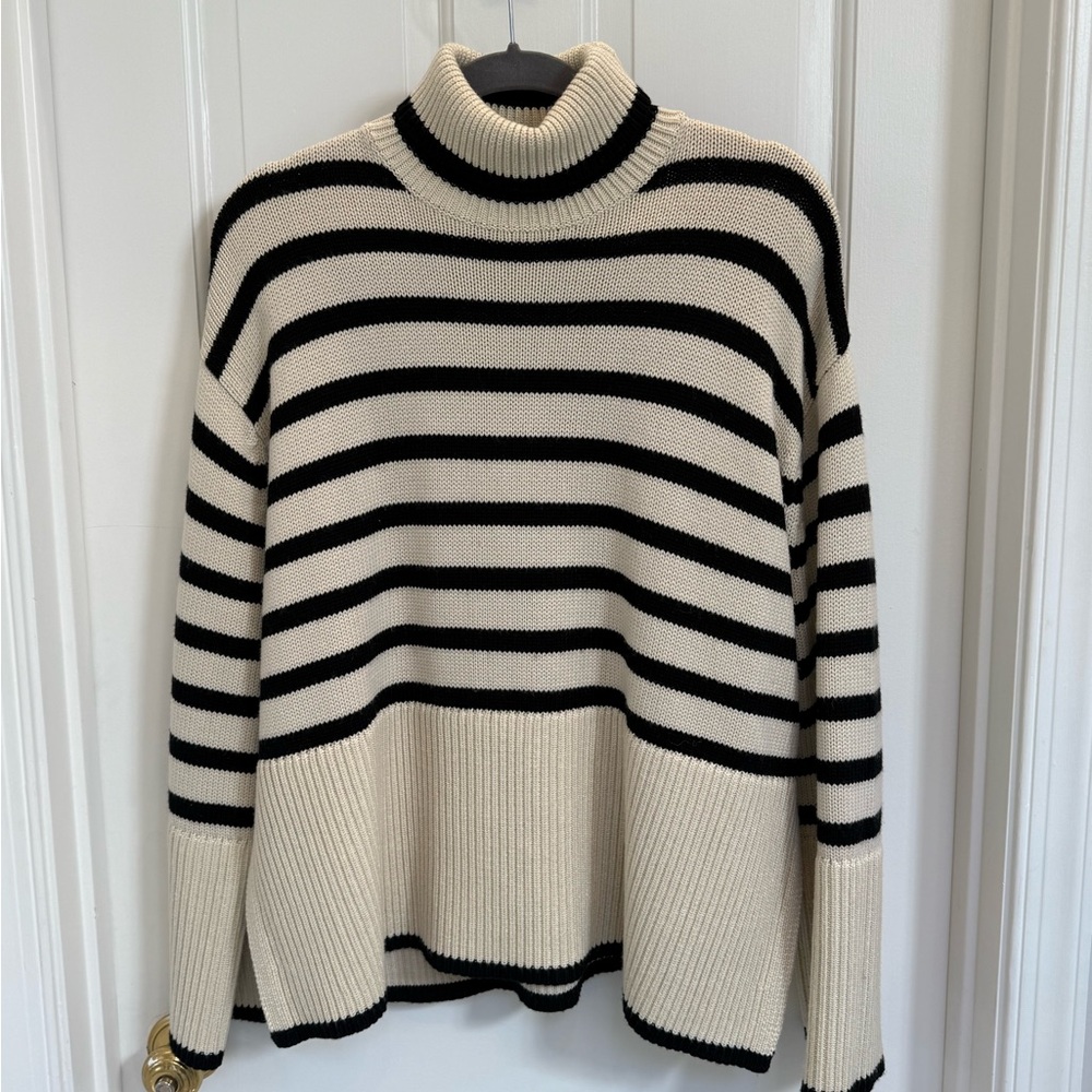 TOTEME Striped Wool Blend Turtleneck